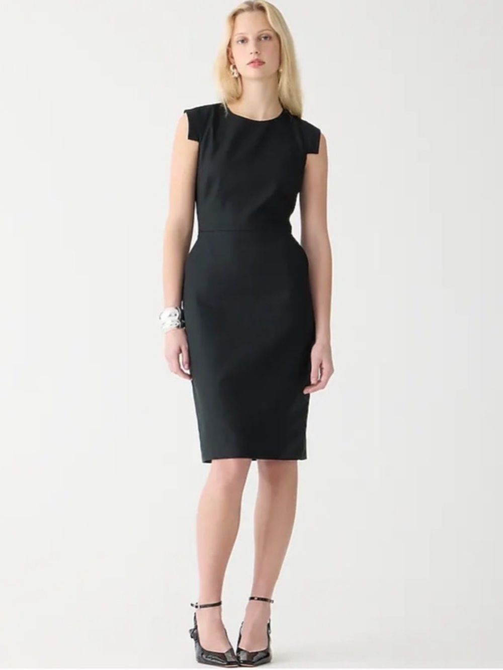 J. Crew Black Midi Sheath Dress